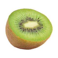 Slice ripe kiwi fruit, Cutout.