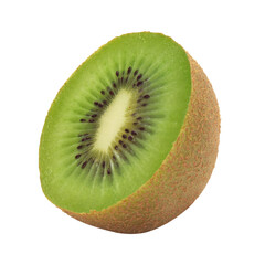 Slice ripe kiwi fruit, Cutout. - obrazy, fototapety, plakaty