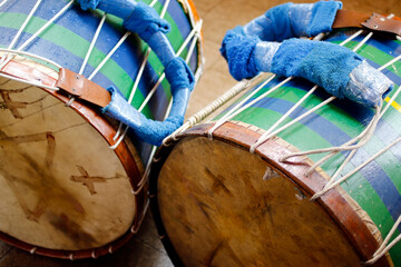 congado - detail of percussive instruments characteristic of the rosary festival