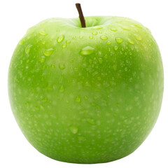 Ripe whole green apple, Cutout.