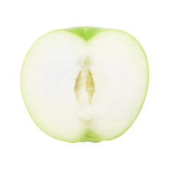 Half green apple, Cutout.