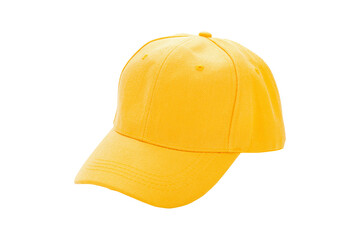 Yellow baseball cap isolated on white background. with clipping path