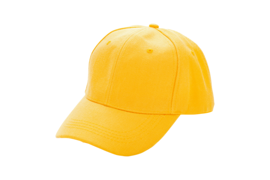 Yellow baseball cap isolated on white background. with clipping path