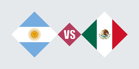 Argentina vs Mexico flag concept. Vector illustration.