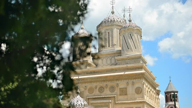 Curtea de Arges Monastery in Romania. Main cathedral facade