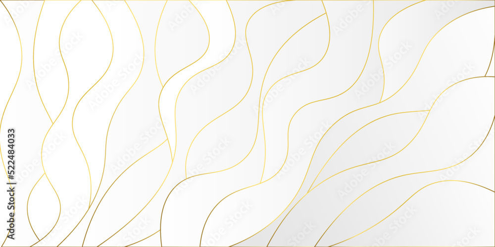 Poster white futuristic gold pattern abstract background with wavy shape, white abstract use for business, 