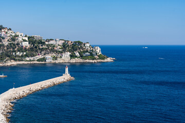Fototapeta na wymiar French Riviera, Côte d'Azur in Nice, Mediterranean city of France