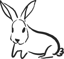 Chinese New Year 2023, the year of the rabbit, red and gold line art characters, simple hand-drawn Asian elements with craft (Chinese translation: Happy Chinese New Year 2023, year of the rabbit).