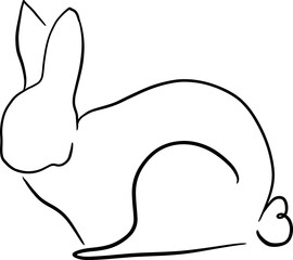 Chinese New Year 2023, the year of the rabbit, red and gold line art characters, simple hand-drawn Asian elements with craft (Chinese translation: Happy Chinese New Year 2023, year of the rabbit).