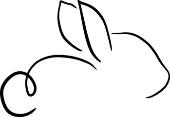 Chinese New Year 2023, the year of the rabbit, red and gold line art characters, simple hand-drawn Asian elements with craft (Chinese translation: Happy Chinese New Year 2023, year of the rabbit).