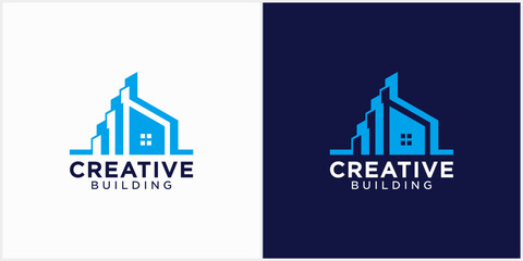Tech building logo design architectural construction Building Design Template Vector