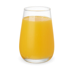 glass of orange juice isolated on white background