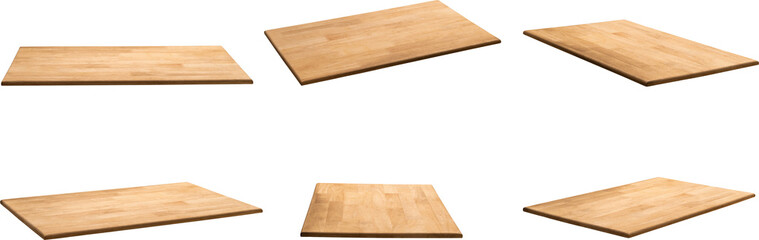 Wood table top isolated on white background, Clipping paths for design work empty free space mock...