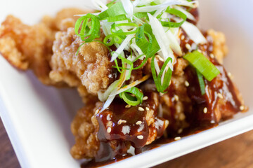 ネギ味噌ダレ唐揚げ
