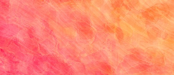アルコールインクアートのマーブル柄と層・横長抽象背景）オレンジのグラデーション　夕方　液体