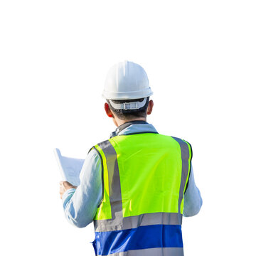 Engineer in helmet, Portrait of worker man in a uniform, foreman in hardhat, job and occupation concepts