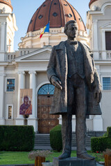 Church of the Annunciation and Statue of Emil Dandea of Targu Mures, Romania