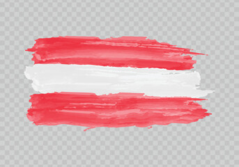 Watercolor painting flag of Austria