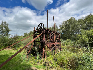 Peat cutter in Nature reserve De Deelen