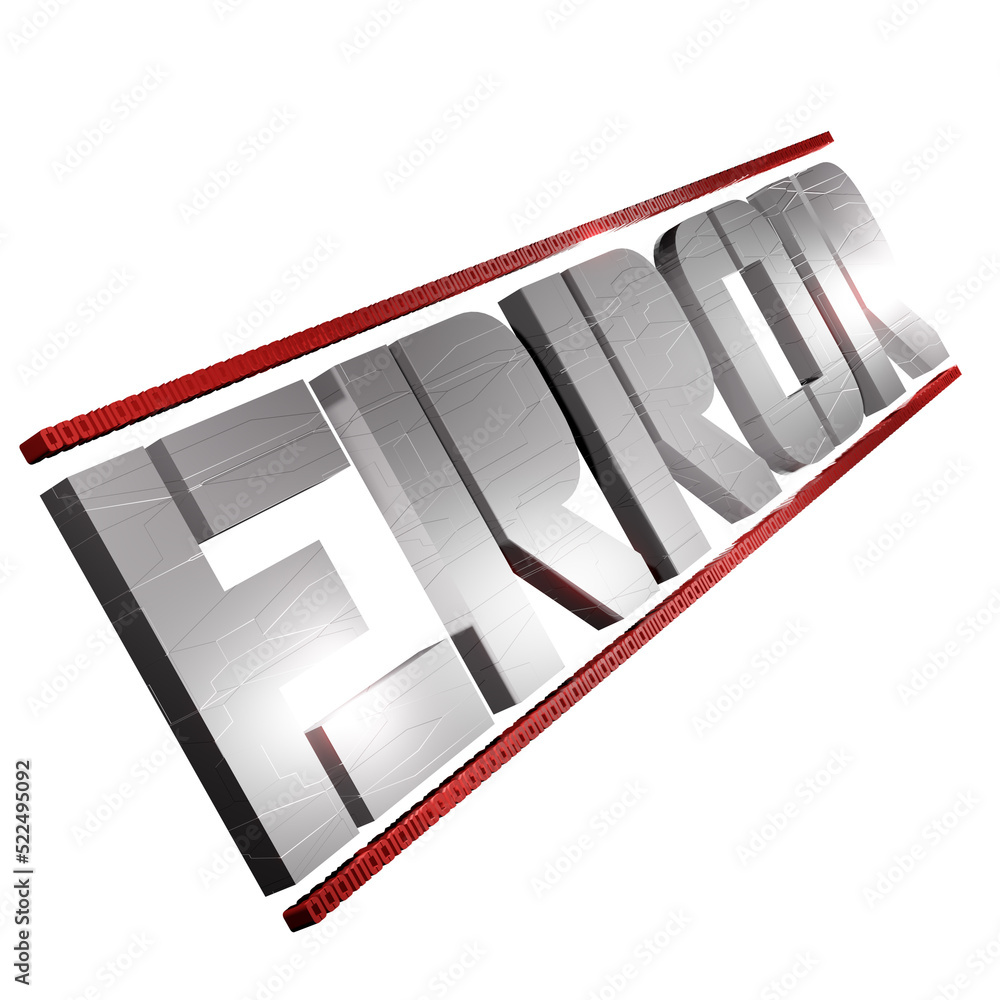 Poster error message computer danger 3d illustration