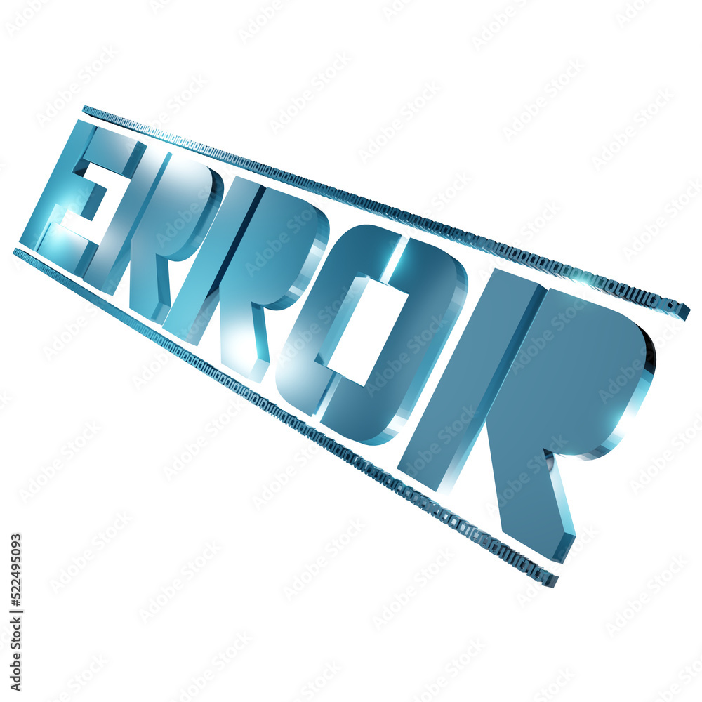 Poster error message computer danger 3d illustration