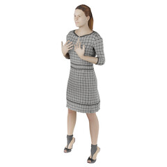 female model happy avatar female model human character 3d illustration