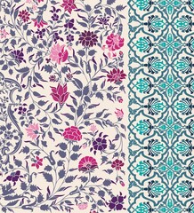 wedding card design, traditional paisley floral pattern , royal India	