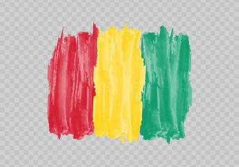 Watercolor painting flag of Guinea