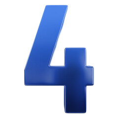 3d blue number 4