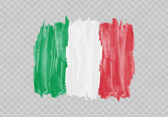 Watercolor painting flag of Italy