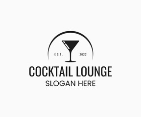 Cocktail logo design. Cocktail bar logo design template