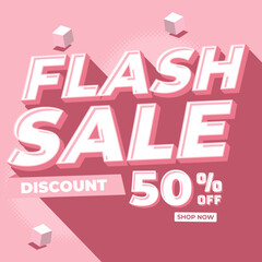 Flash Sale Shopping Poster or banner. Flash Sales banner template design for social media and website.Special Offer Flash Sale campaign.