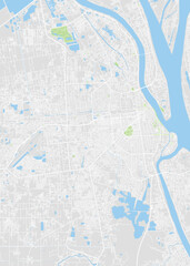 City map Phnom Penh, color detailed plan, vector illustration