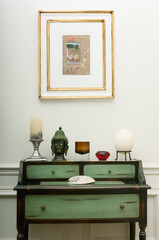 Green Writing Desk with exotic elements