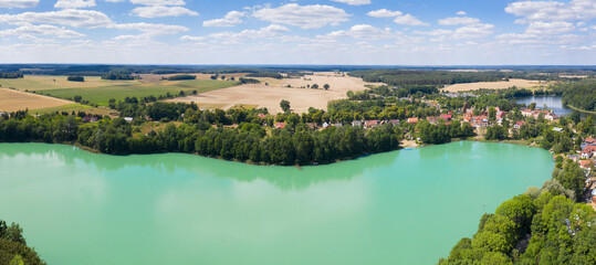 view of a village on the Lake in the country, Garbicz, 2022, Poland, europe