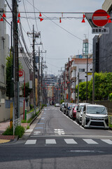 Fototapeta premium 江東区東陽町の8月の風景