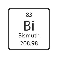 Bismuth symbol. Chemical element of the periodic table. Vector illustration.