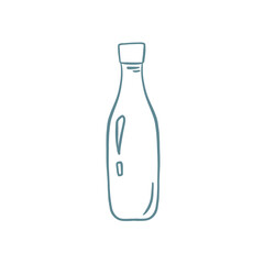 Hand drawn glass bottle empty jar