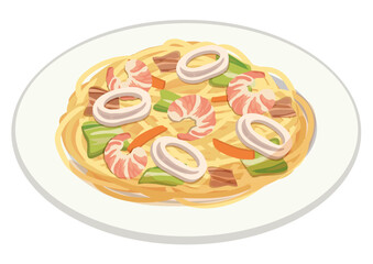 食事_海鮮塩焼きそば