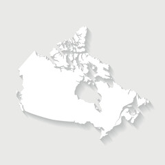 Simple white Canada map on gray background, vector, illustration, eps 10 file