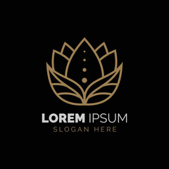 Lotus Flower logo design template icon vector inspiration