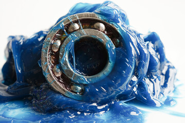 Grease and ball bearing, Blue premium quality synthetic lithium complex grease, high temperatures...