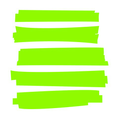 Highlight brush underline green pastel colored marker pen. Contour highlighter bright green color set. Vector stock