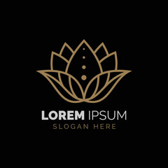 Fototapeta premium Lotus Flower logo design template icon vector inspiration