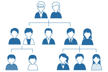 家族 家系図  三世代 家庭 ベクター AI 素材 アイコン