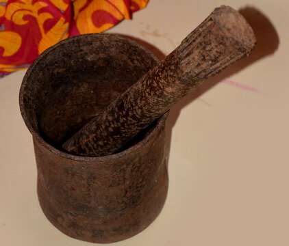 Iron masher also known as hamal dasta in Hindi used for mashing spices