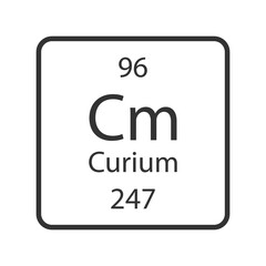 Curium symbol. Chemical element of the periodic table. Vector illustration.