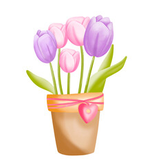 Tulip bouquet watercolor