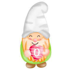 Gnome Spring Rose watercolor