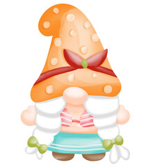 Gnome summer watercolor